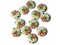 12 23mm Colorful Dot Buttons Multi-color 2 Hole Buttons Round Wood Buttons